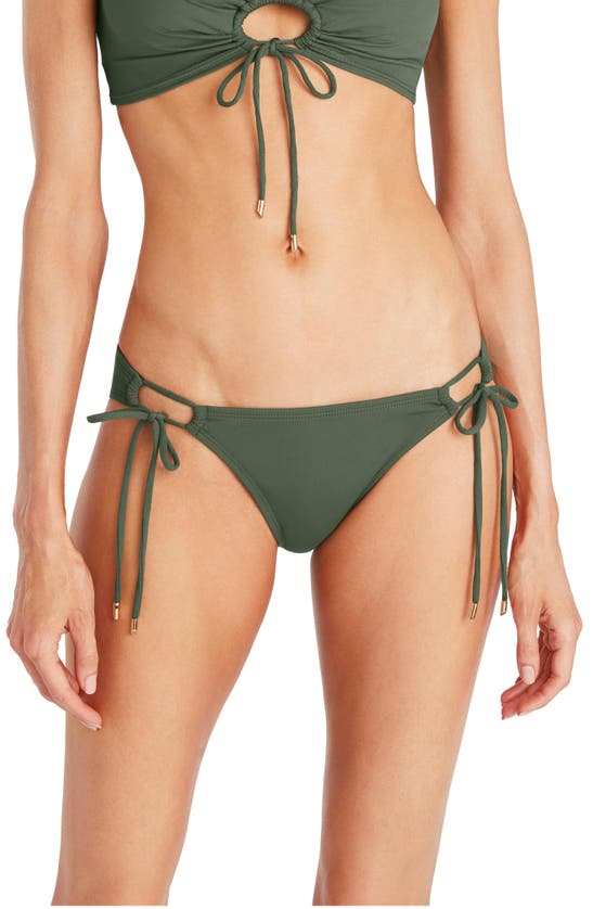 Robin Piccone Aubrey Side Tie Bikini Bottoms In Pine