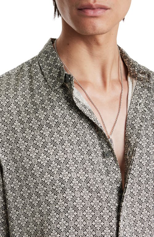 Shop John Varvatos Rodney Button-up Shirt In Snow Heather