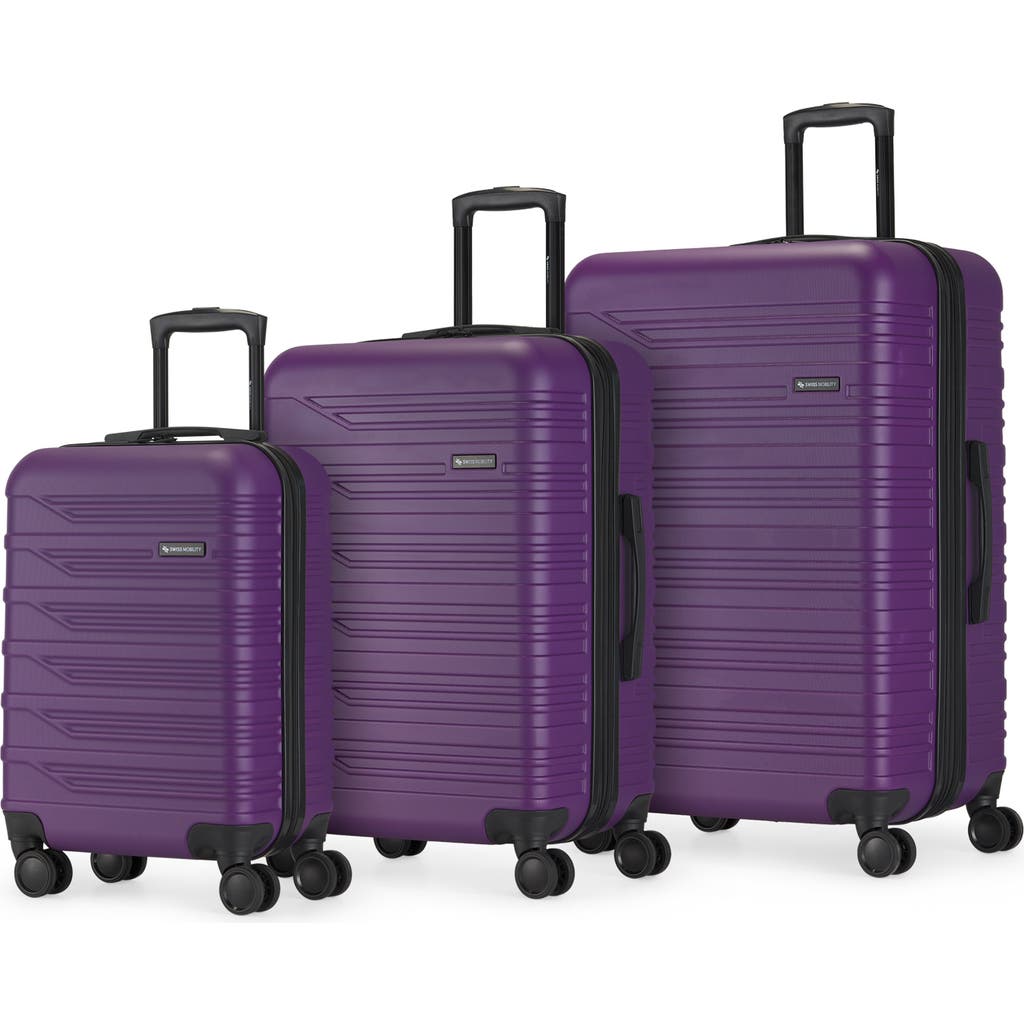 Swiss Mobility Sea 3 Piece Hardside Luggage Set In Purple