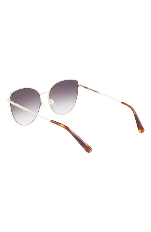 Shop Longchamp Roseau 60mm Cat Eye Sunglasses In Gold/blue