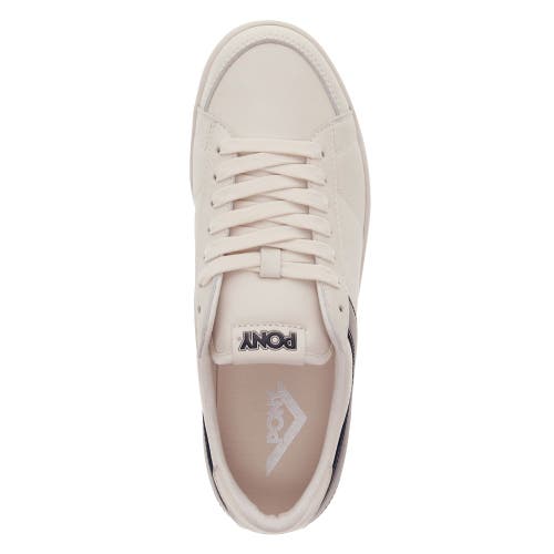 Pony Mens M-80 Low Genuine Leather Premium Lace Up Athletic Sneaker Shoe In Off White/black