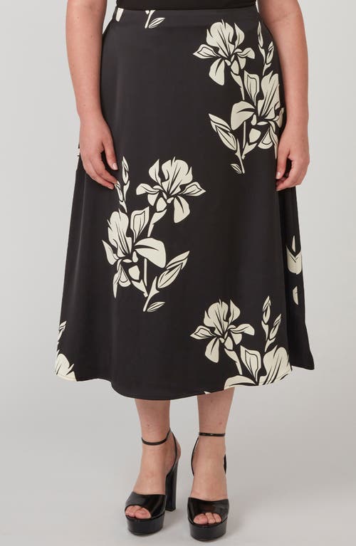 Morocco Blooms Maxi Skirt in Black/Cream