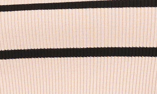 Halogen ® Stripe Rib Tank In Clay Beige/black Stripe