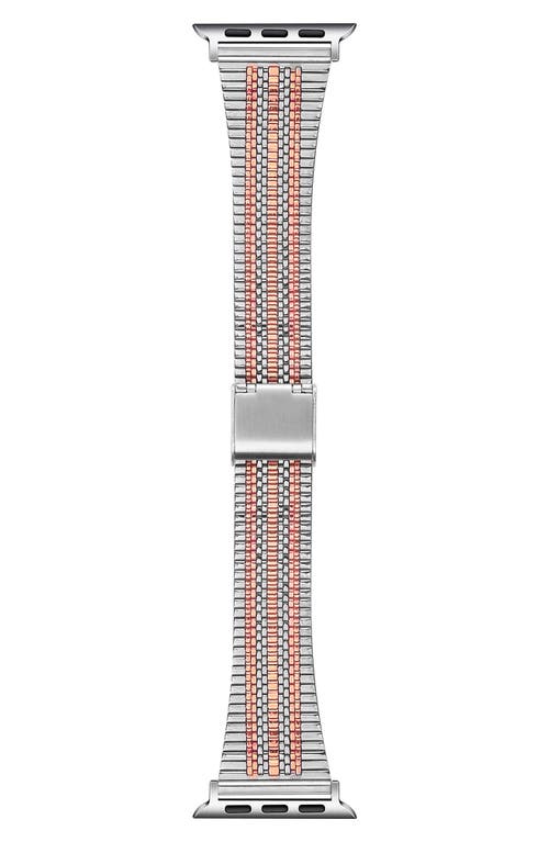 Eliza Stainless Steel Apple Watch Watchband in Silver/Rose Gold