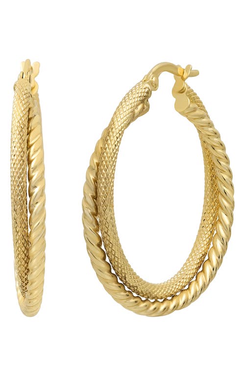 Bony Levy 14K Gold Mixed Twist Hoop Earrings in 14K Yellow Gold at Nordstrom