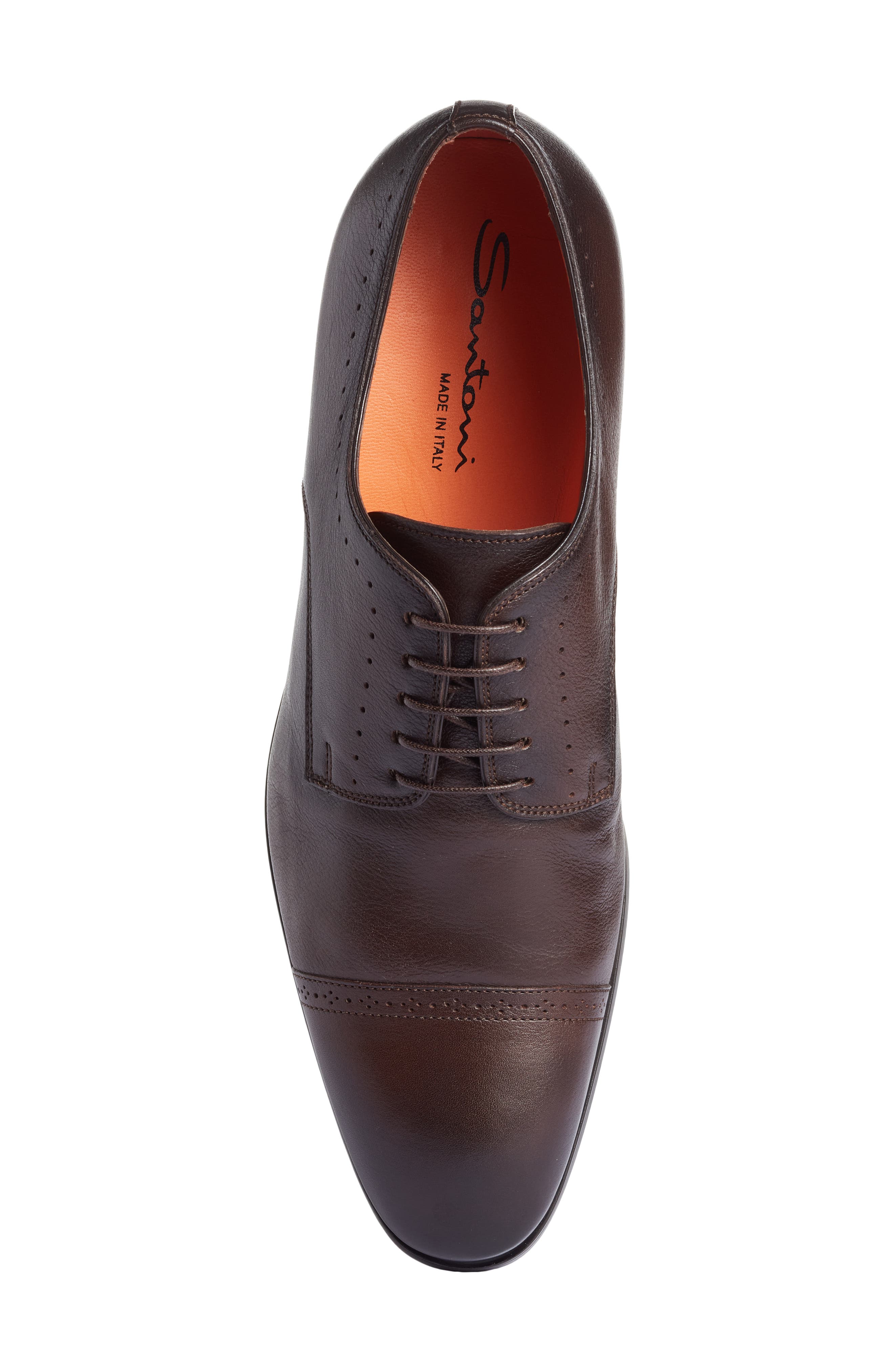 Santoni Dimmers Cap Toe Derby in Brown