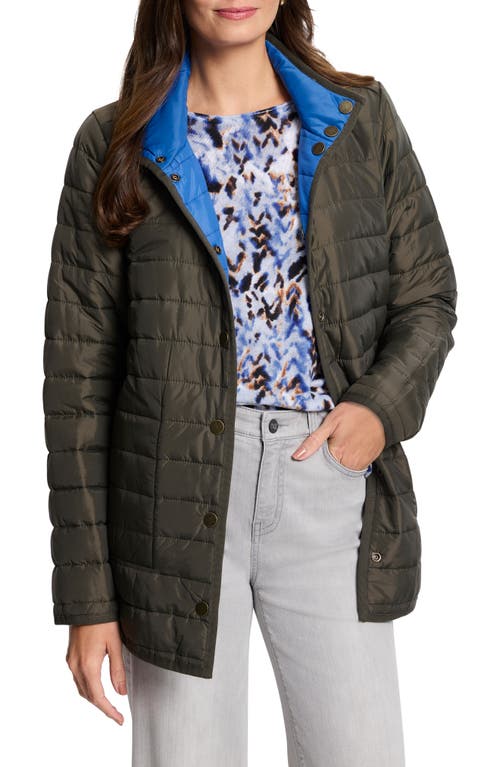 Shop Nic + Zoe Nic+zoe Allovette Reversible Quilted Jacket In Blue Multi