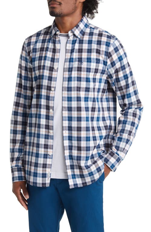 Slim Fit Plaid Button-Down Shirt in Bright White