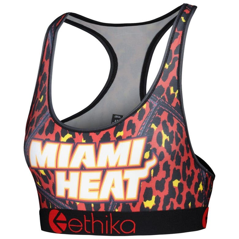 Shop Ethika Red Miami Heat Racerback Sports Bra