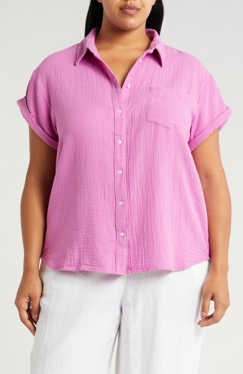 caslon(r) Cotton Gauze Camp Shirt at Nordstrom