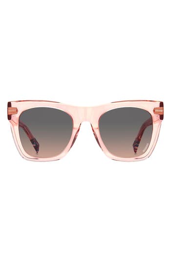 Shop Missoni 51mm Gradient Square Sunglasses In Peach