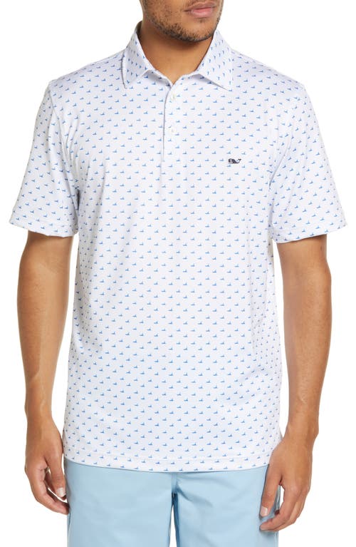 Vineyard Vines Bradley Stripe Sankaty Polo Blue Depth/ Grey / M