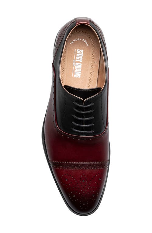 Stacy Adams Reynolds Cap Toe Oxford In Burgundy Multi