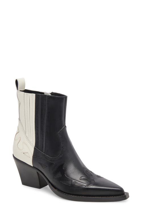 Dolce Vita Ramson Western Boot in Black/White Leather