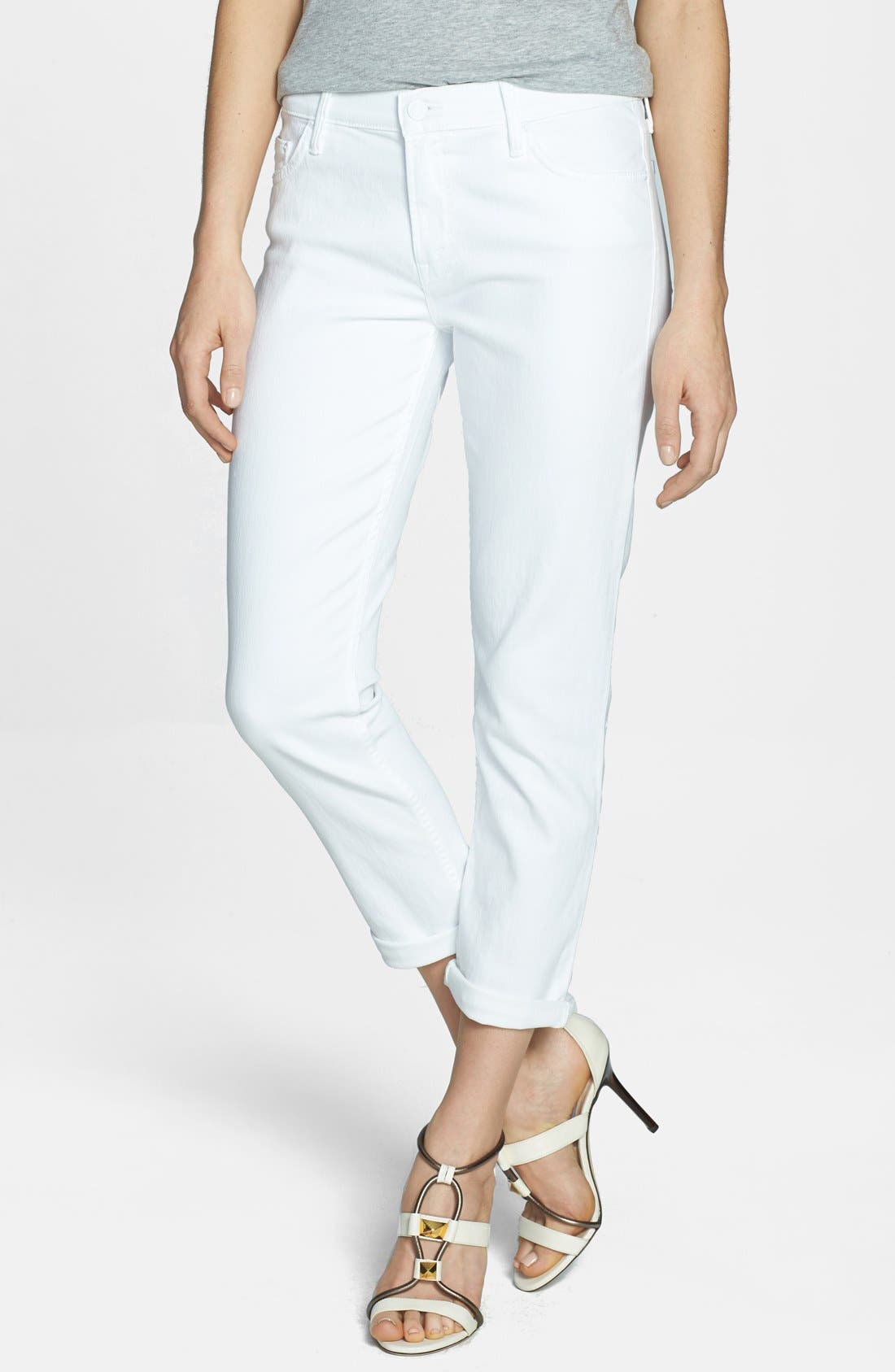 mother the dropout cropped slim jeans