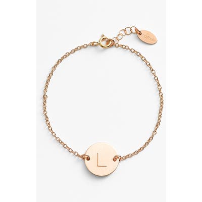 Nashelle 14K-Gold Fill Initial Disc Bracelet