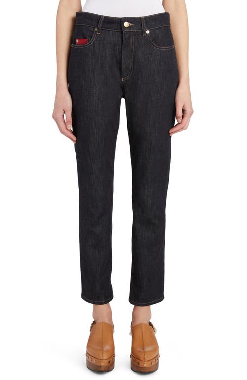 Agnona Cotton & Cashmere Blend Straight Leg Jeans in B88-Eclipse