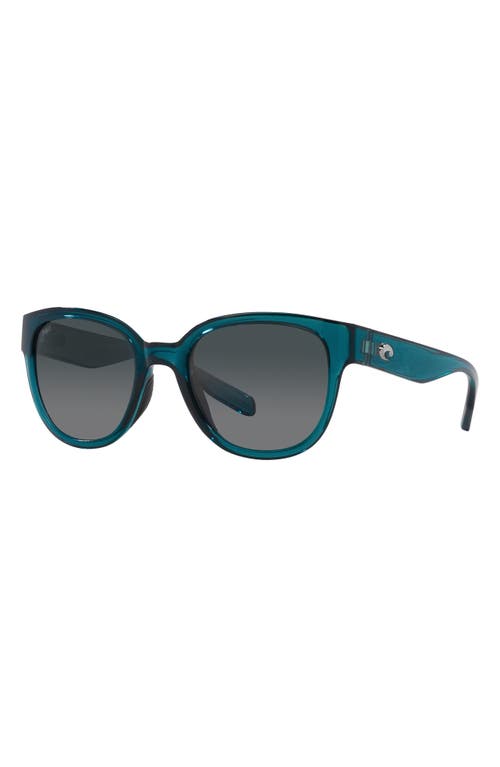 Salina 53mm Gradient Polarized Rectangular Sunglasses in Teal