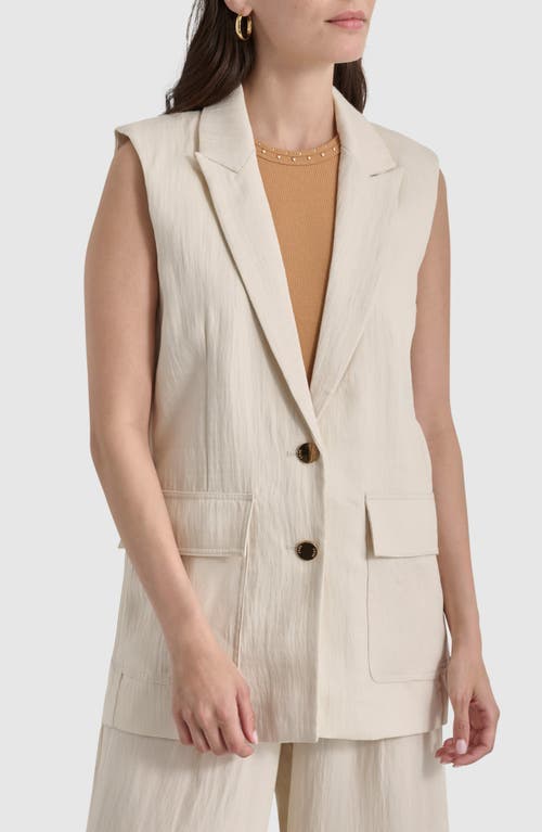 Shop Dkny Longline Vest In Parchment