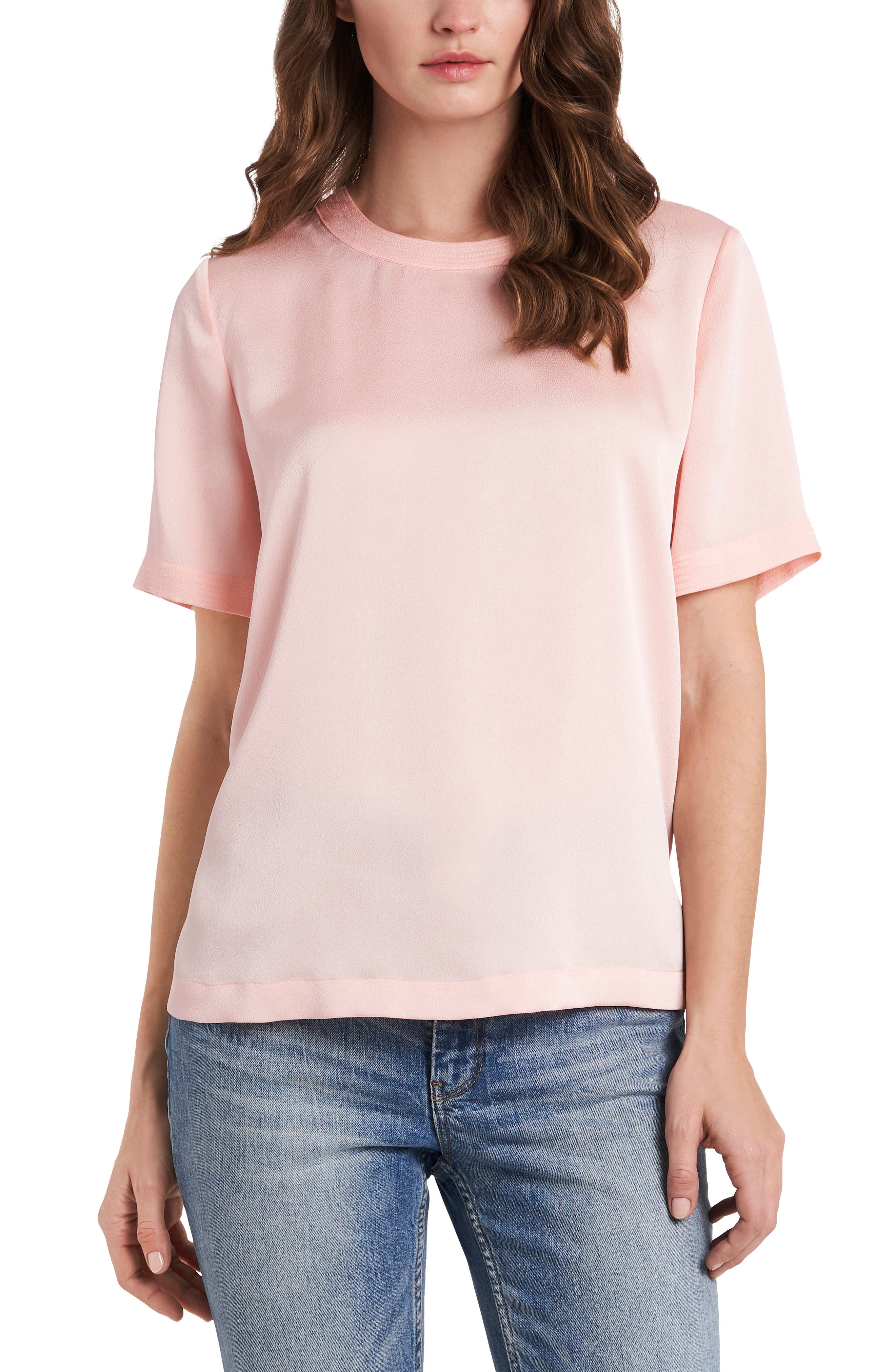 blush pink satin top