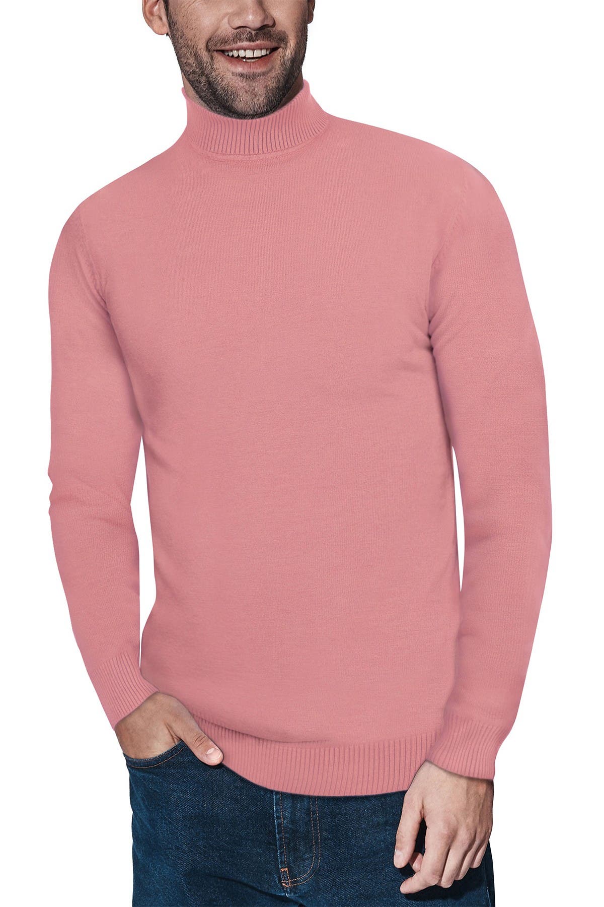 mens pink turtleneck sweater