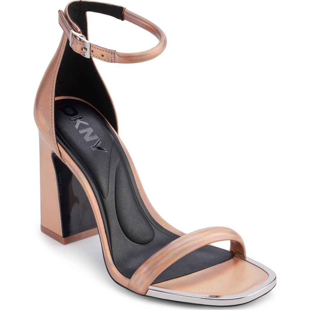 Dkny K4497313 Womens Logo Manmade Ankle Strap In Rose Gold