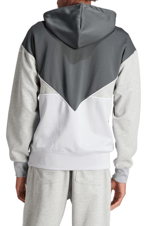 Shop Adidas Originals Colorado Colorblock Hoodie In Dark Grey/light Grey/grey