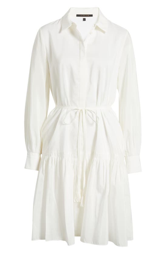 Shop Kobi Halperin Viola Long Sleeve Cotton & Silk Shirtdress In White