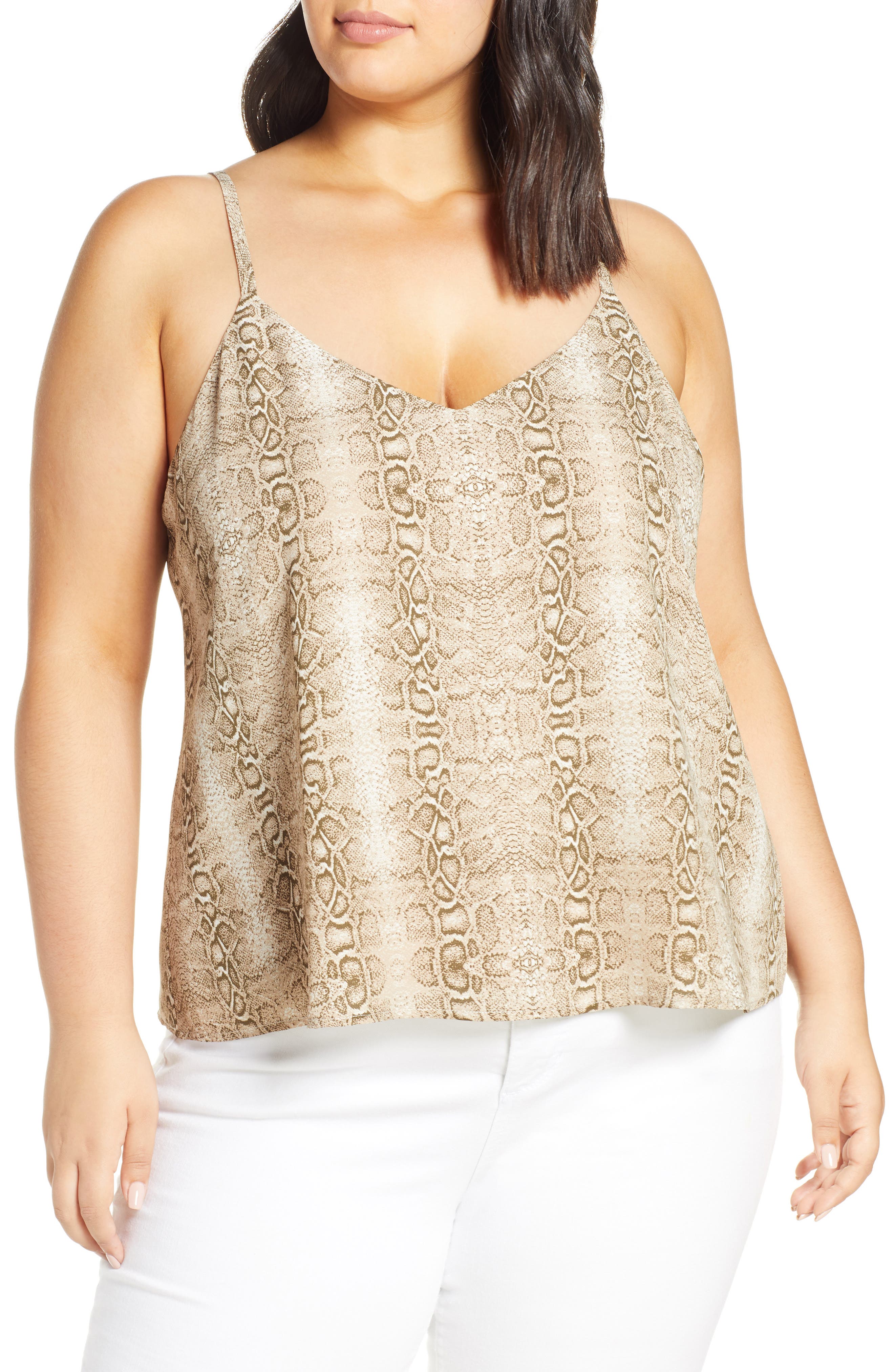 Plus Size Leith Animal Print Camisole, Brown