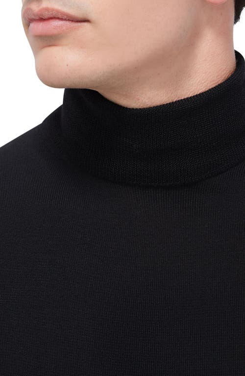 Bugatchi Sawyer Merino Wool Turtleneck Sweater In Black
