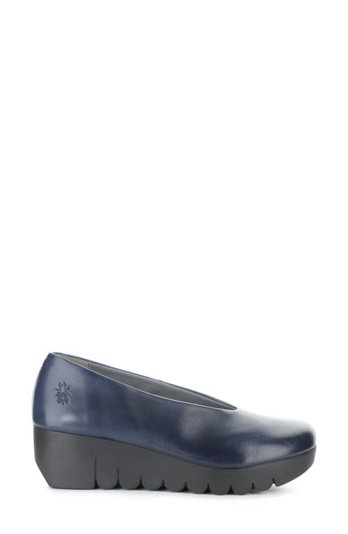 Shop Fly London Voly200fly Wedge Pump In Navy Burn