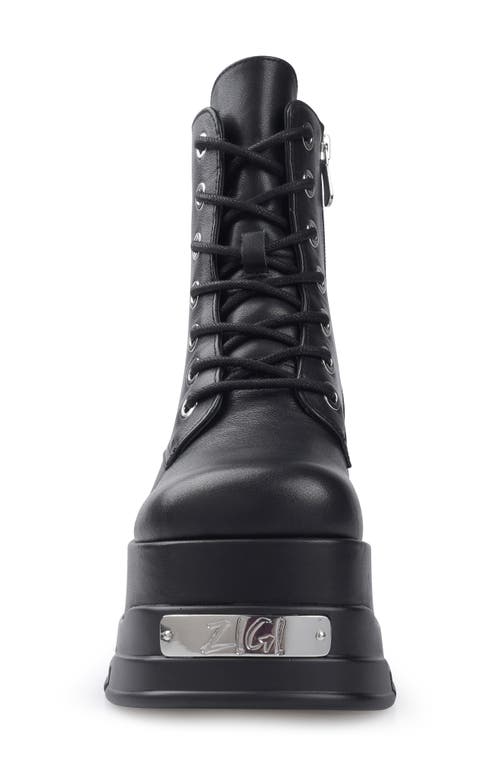 Shop Zigi Cataleya Platform Combat Boot In Black Leather