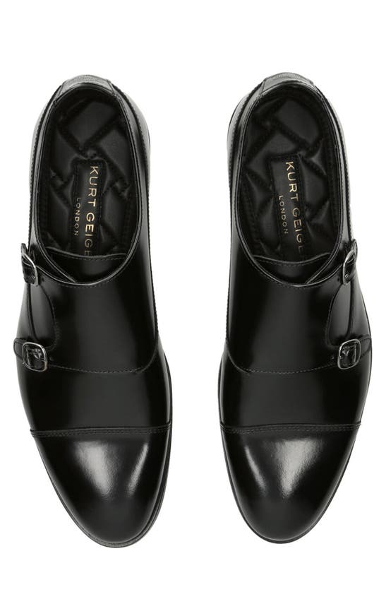Kurt Geiger London Hunter Cap Toe Double Monk Strap Shoe In Black