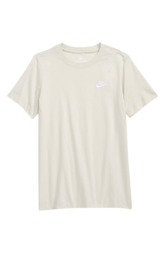 Nike Sportswear Kids' Embroidered Swoosh T-shirt In Light Bone