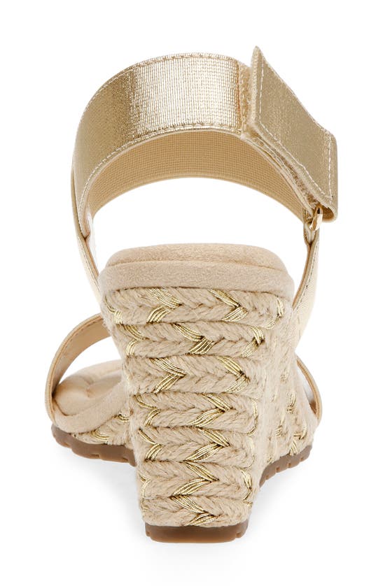 Shop Anne Klein Silvy Wedge Sandal In Platinum Elastic