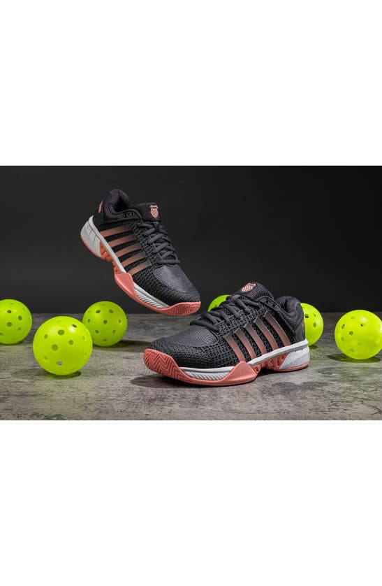 Shop K-swiss Express Light Pickle Ball Running Shoe In Asphalt/steel Grey/peach