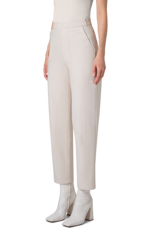Akris Flynn High Waist Stretch Cotton Twill Ankle Pants In Greige