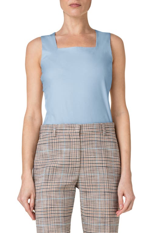 Akris punto Fitted Square Neck Stretch Modal Tank in 217 Sky