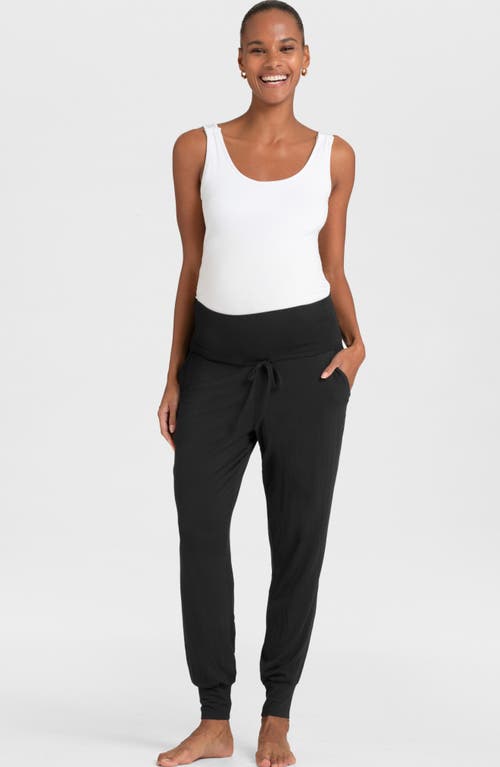 Shop Seraphine Maternity Joggers In Grey/black