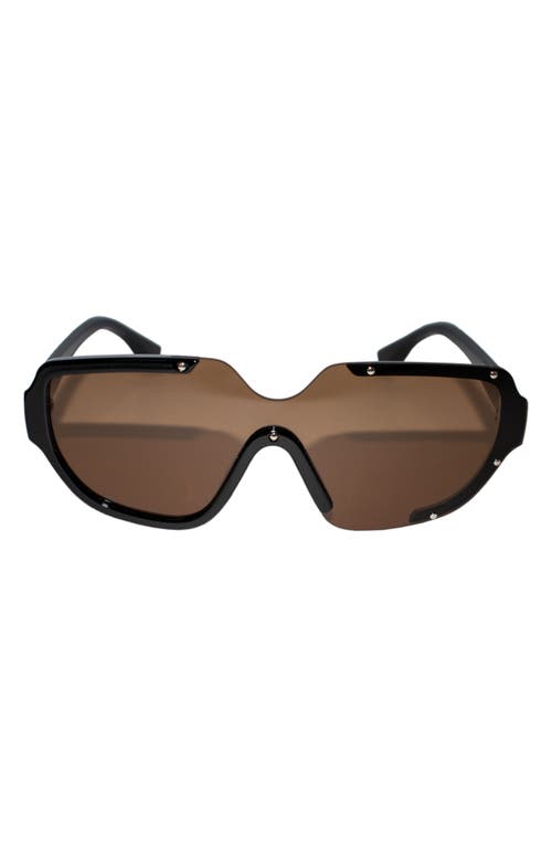 Fifth & Ninth Jolie 71mm Oversize Polarized Square Sunglasses In Black/brown