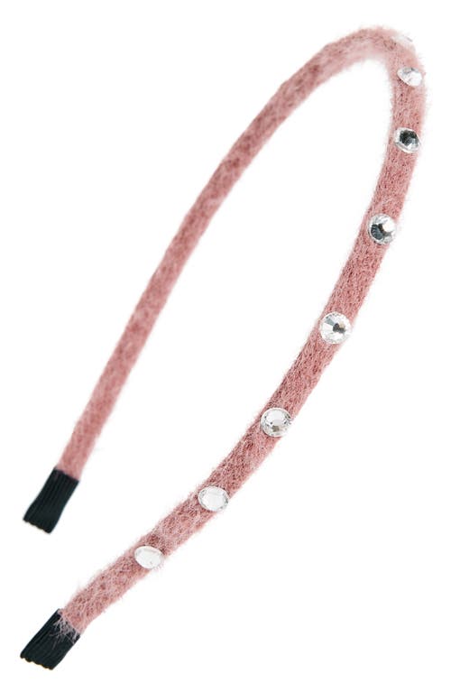 Manière Kids' Fuzzy Crystal Embellished Headband in Mauve at Nordstrom