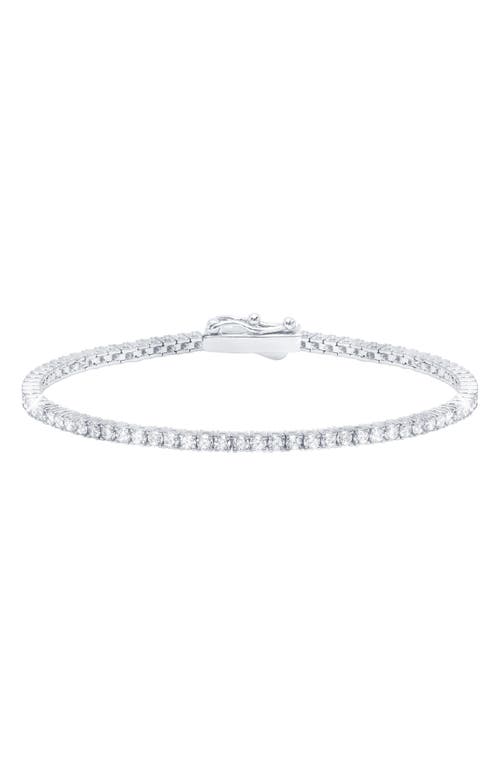 Cubic Zirconia Tennis Anklet in Silver