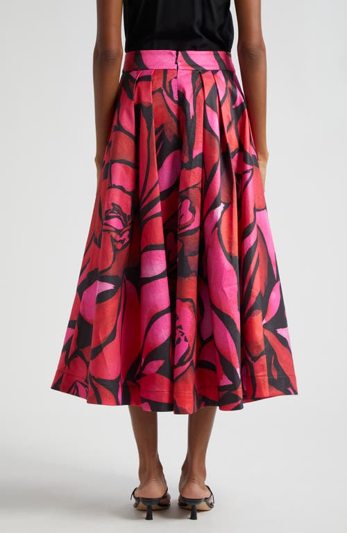 MILLY MILLY JULIET FLORAL TAFFETA MIDI SKIRT 