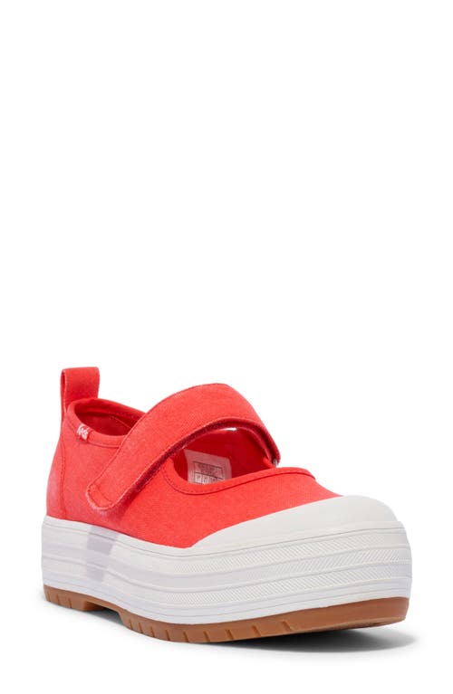 Keds ® Platform Mary Jane Sneaker In Red Canvas