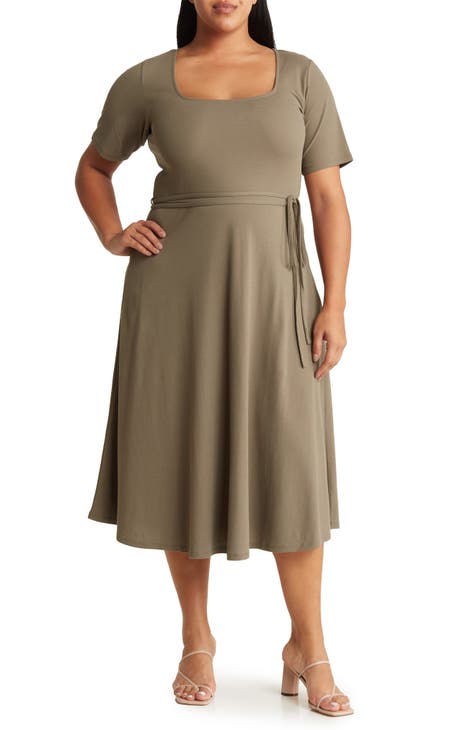 Cotton Midi Dress (Plus Size)