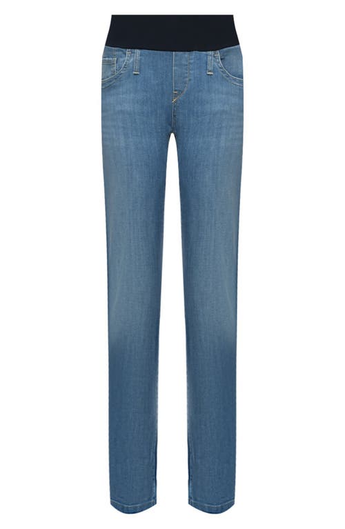 Shop Pietro Brunelli Extra Long Straight Leg Maternity Jeans In Light/pastel Blue