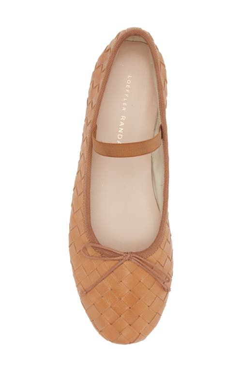 Loeffler Randall Leonie Woven Leather Ballerina Flats In Honey