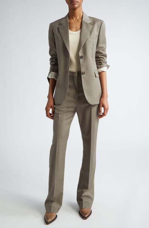 Shop Golden Goose Journey Single Breasted Wool Blazer In Fallen Rock