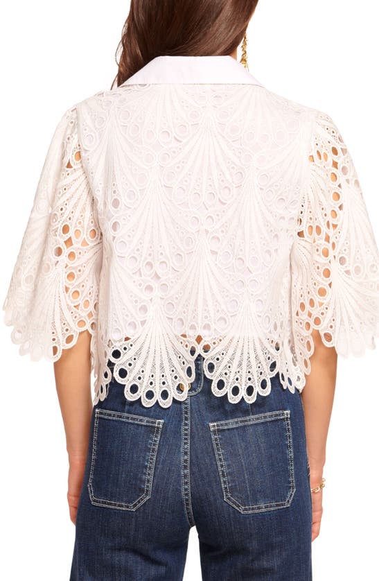 Shop Ramy Brook Myrtle Lace Scallop Shirt In Ivory