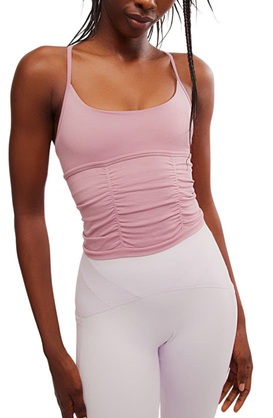 Shop Fp Movement Shirred Crossback Camisole In Vanilla Fig